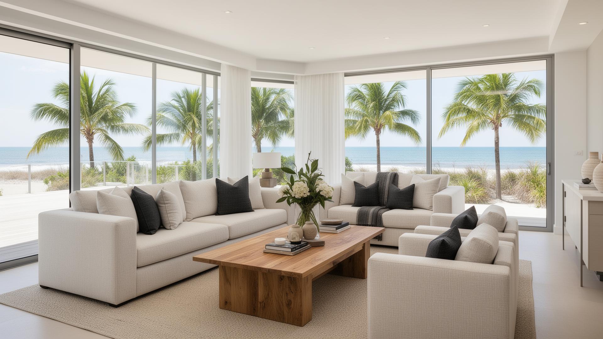 Luxury coastal living room
